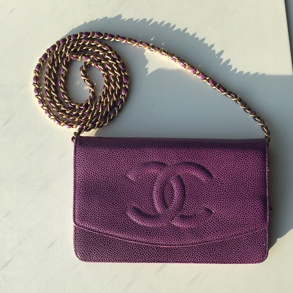 chanel purple wallet